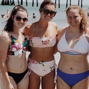 Floral Short Sleeve Bikini Set